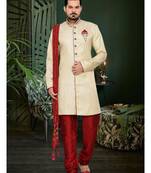 Gold Embroidered Jacquard Stitched Sherwani