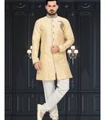 Gold Embroidered Jacquard Stitched Sherwani