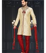 Gold Embroidered Jacquard Stitched Sherwani
