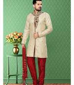 Gold Embroidered Jacquard Stitched Sherwani