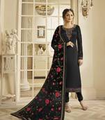 Black embroidered pure georgette salwar