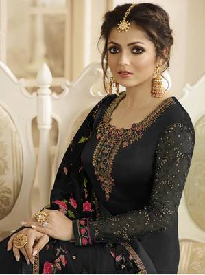 Black embroidered pure georgette salwar 2
