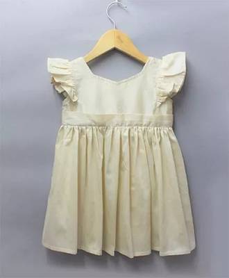White plain cotton kids-frocks 1