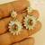 CZ Rhodolite Gold Plated Oval Delicate Earrings