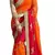 Orange embroidered fancy fabric saree with blouse