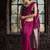 Magenta Maheshwari Silk Saree With Gheecha Pallu