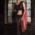 Black Tusser Gheecha Silk Saree With Zari Border