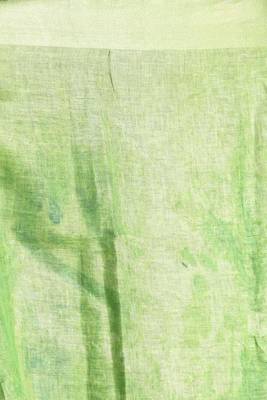 Light Green Digital Printed Linen Saree With Zari Border & Pallu 4