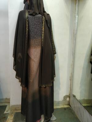 brown printed nida abaya 1