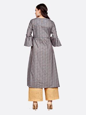 Grey printed cotton kurtas and kurtis 2