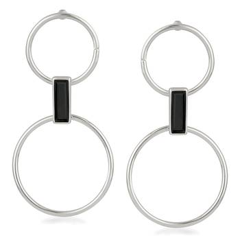 Dual Silver Hoop Earrings for Women 1