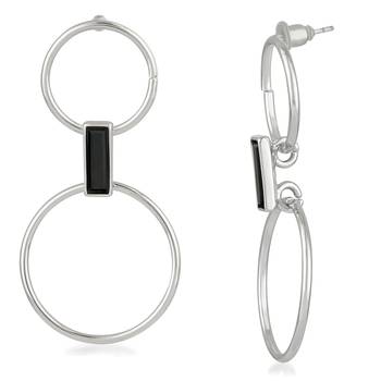 Dual Silver Hoop Earrings for Women 2