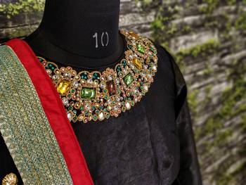  multicolor floral print embroidered silk lehenga set choli with dupatta 5
