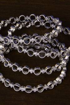 Rhodium Plated American Diamond Embellished Two Pairs of Designer Bangles BD291