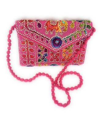 Kepler Rajasthani Embroiedery Elephant Print Women Clutch Bag 1
