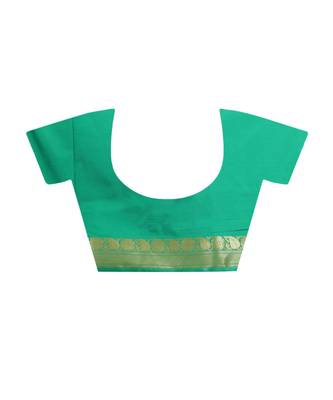 Pink woven Banarasi Saree with blouse 4