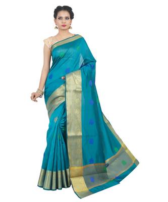 Green woven Banarasi Saree with blouse 1