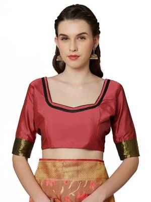 Mustard woven cotton silk saree with blouse 4