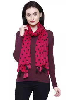 Pink Cotton Polka Dot Stole