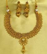 Beautiful Copper Gold Plated Gold Kundan Jalebi Necklace Set