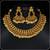 Designer Copper Golden Stone Pearl Bandhani Necklace Set