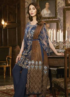 Blue embroidered santoon salwar 1