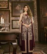 Maroon embroidered santoon salwar