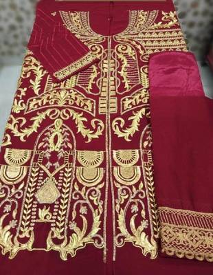 Maroon embroidered santoon salwar 2