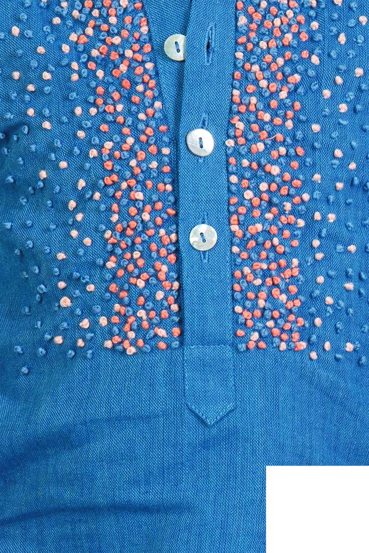 Blue Kurta With Peach Salwar