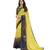 Yellow Printed chiffon saree with blouse