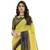 Yellow Printed chiffon saree with blouse