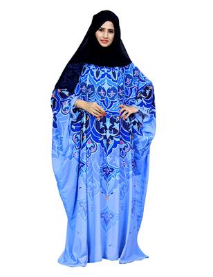 Justkartit Free Size Party Wear Kaftan Style Islamic Abaya Burqa For Women With Chiffon Hijab 2