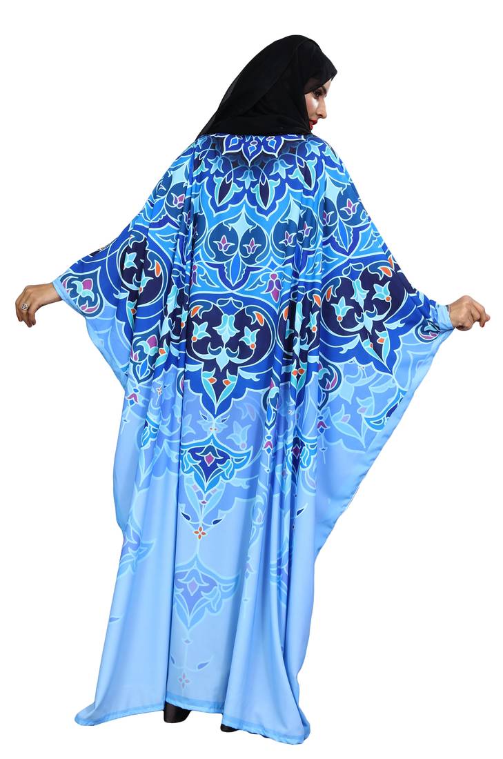 Justkartit Free Size Party Wear Kaftan Style Islamic Abaya Burqa For Women With Chiffon Hijab