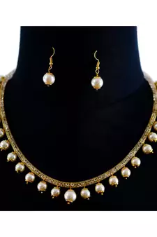 Gold Pearl Necklace Sets
