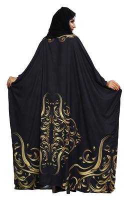 Justkartit Black Color Outdoor Wear Free Size Imported Abaya Burqa For Women With Chiffon Hijab 3