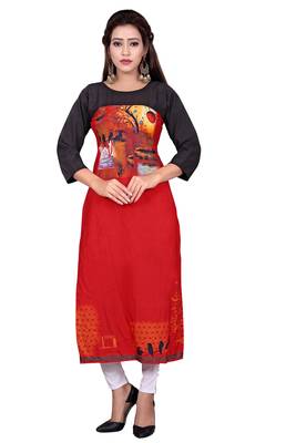 Woman Casual Heavy Crepe Digital Printed Long Kurta 1