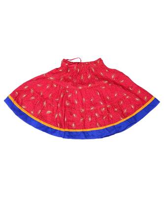 Pink Baby Girls Skirt and Top Self Design Hand Block Print 3