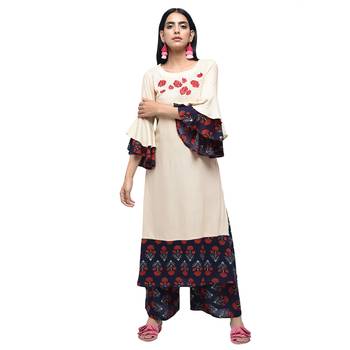 Multicolor embroidered rayon kurtas-and-kurtis 1