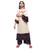 Multicolor embroidered rayon kurtas-and-kurtis