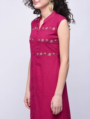 Pink embroidered cotton kurtas-and-kurtis 3
