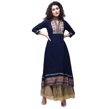 Multicolor printed rayon kurtas-and-kurtis 1