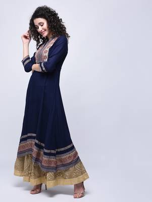 Multicolor printed rayon kurtas-and-kurtis 2