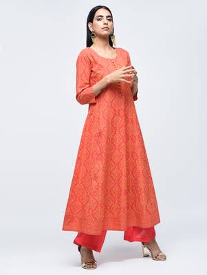 Red printed cotton kurtas-and-kurtis 2
