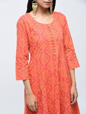Red printed cotton kurtas-and-kurtis 3
