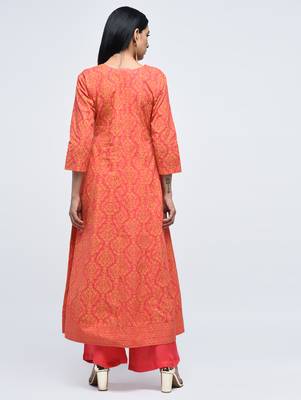 Red printed cotton kurtas-and-kurtis 4