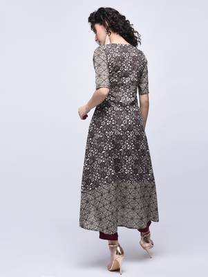 Multicolor printed cotton kurtas-and-kurtis 4