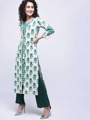 Multicolor printed cotton kurtas-and-kurtis 2