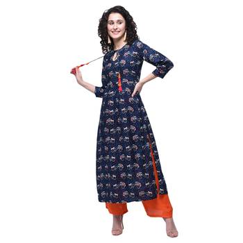 Multicolor printed rayon kurtas-and-kurtis 1