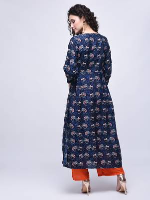 Multicolor printed rayon kurtas-and-kurtis 4