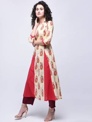 Multicolor printed cotton kurtas-and-kurtis 2